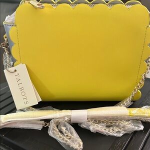 Talbots Vibrant Yellow Scalloped Crossbody Bag